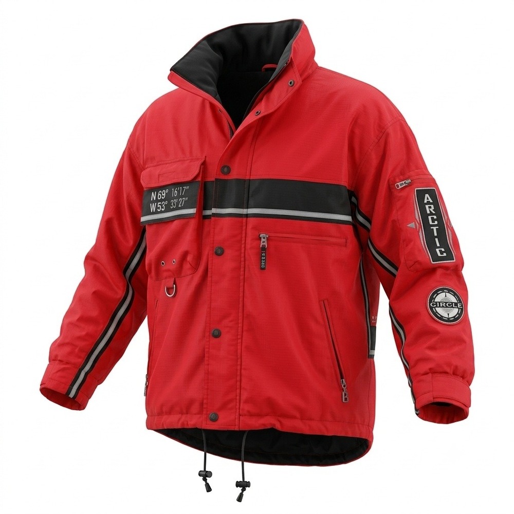 Vintage Bogner Arctic Circle Mens Insulated Ski Jacket Red Hooded Size 44 (L/XL)